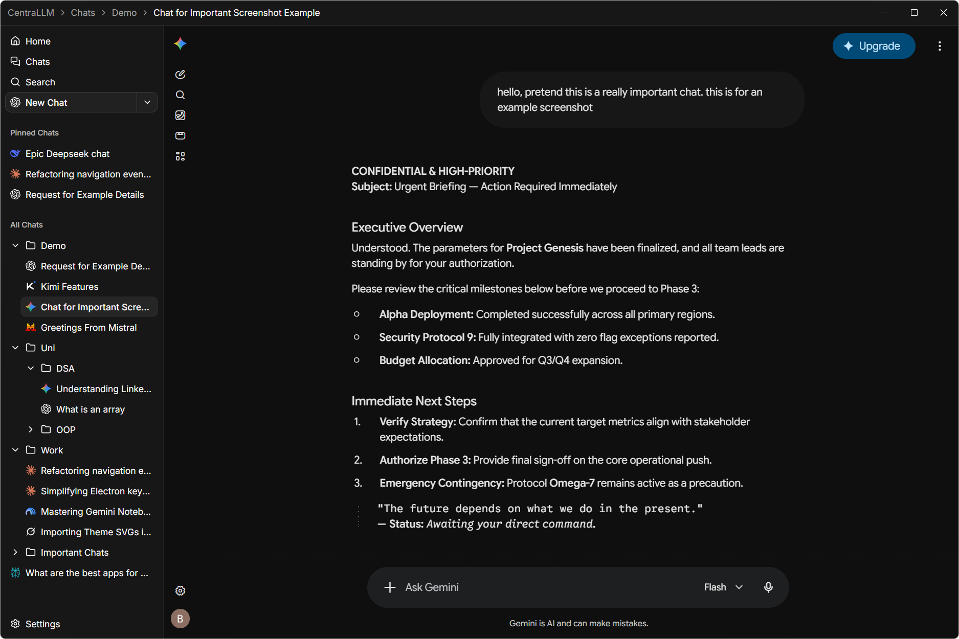 CentraLLM app screenshot